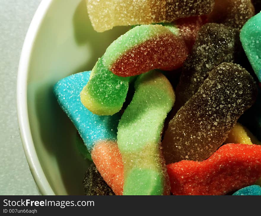 Multicolored sweets in a bowl