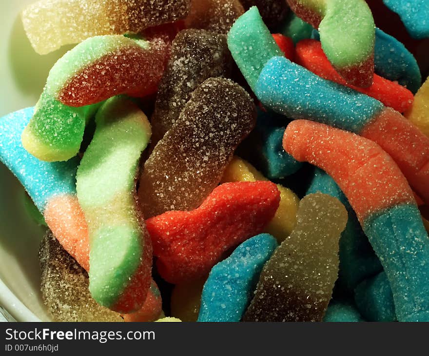 Multicolored sweets in a bowl