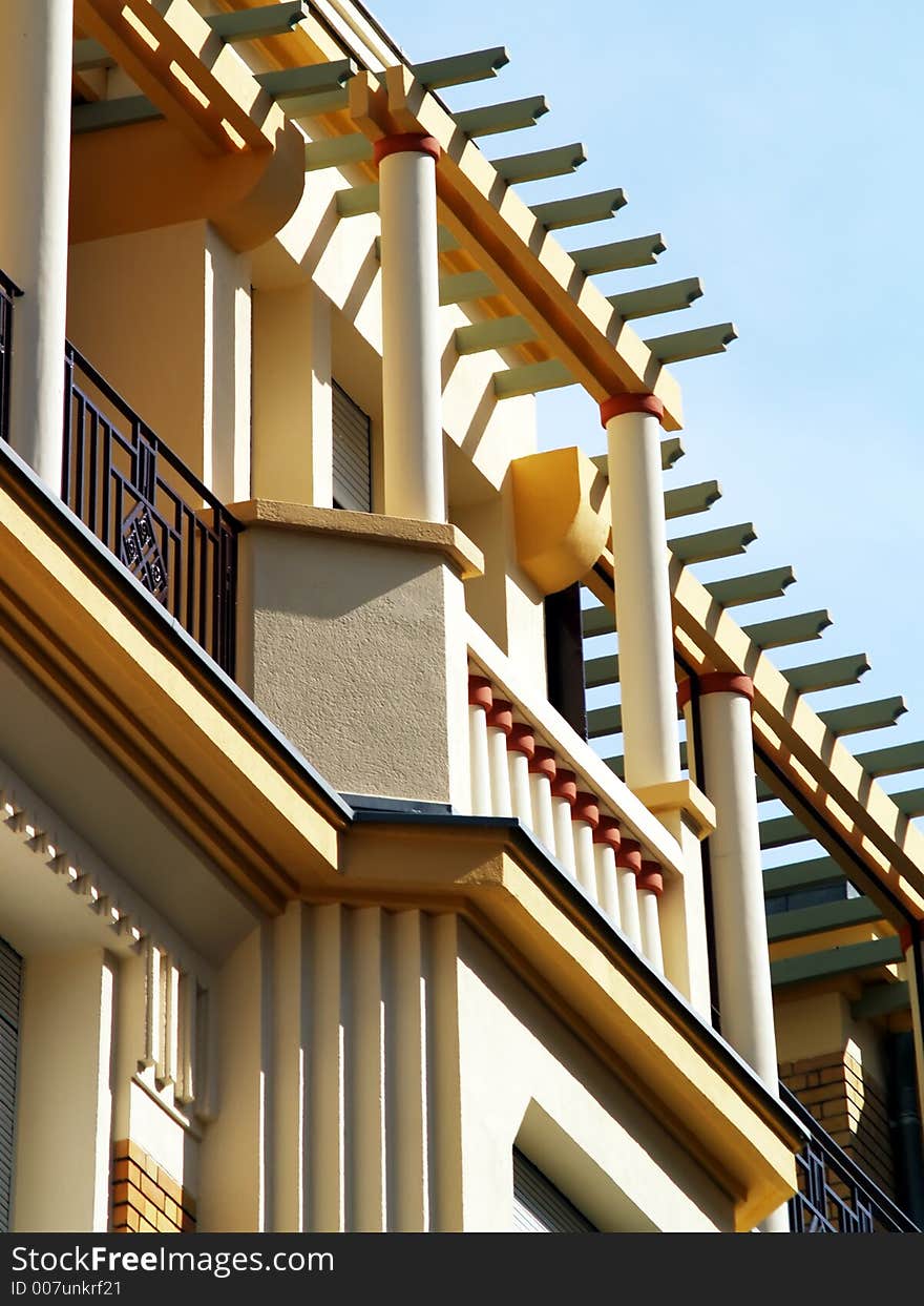 Building and blue sky in summer