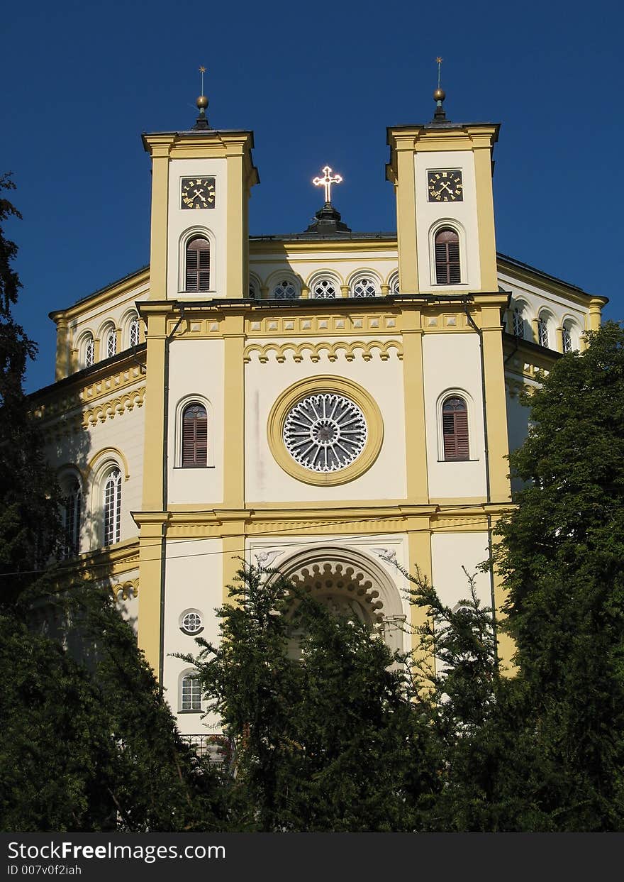 An yellow church in the Marian Bath - Czech Republic