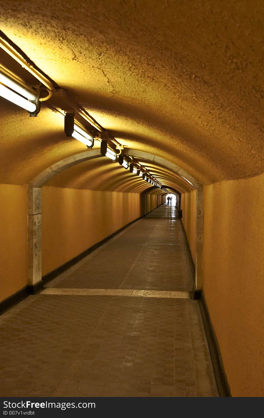 The tunnel leading to the lift in the Castle Santa Barbara, Alicante.