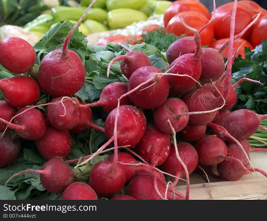 Fresh food on market close up