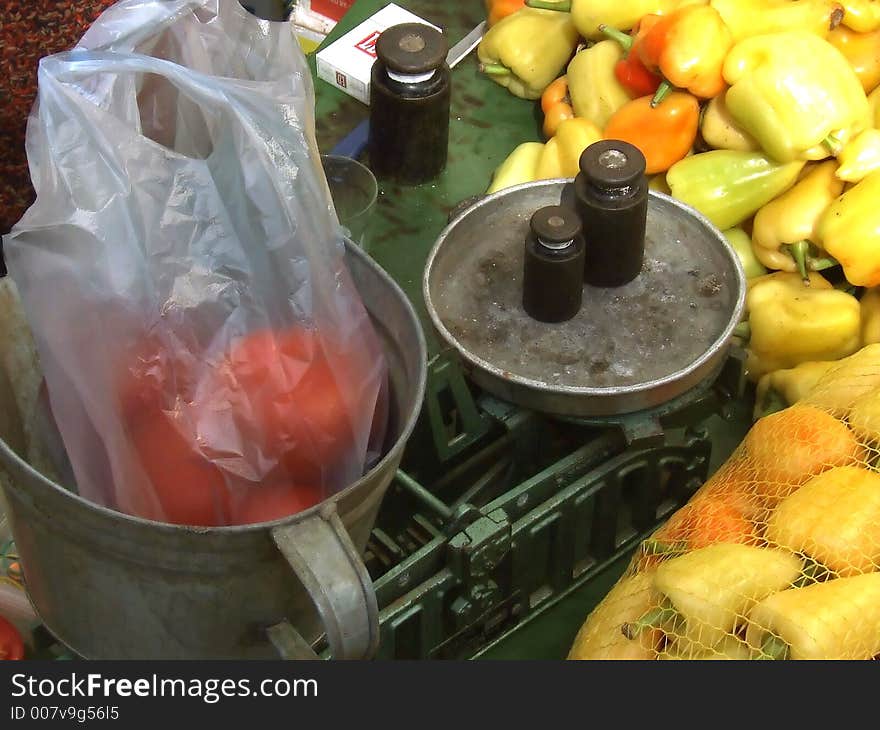 Fresh food on market close up