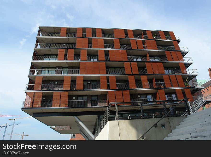 Modern building in Hamburg harbor