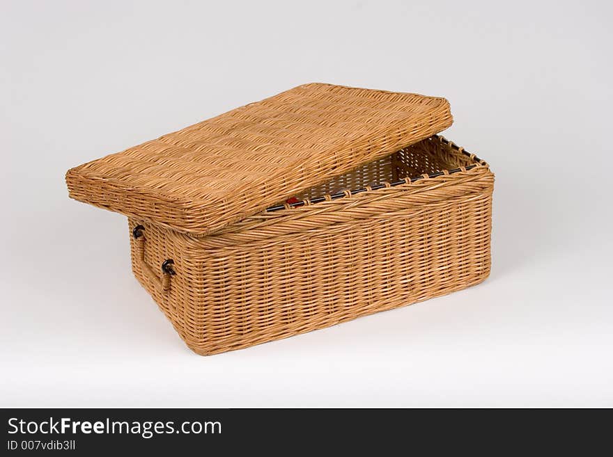 Isolated Basket with Handles and Cover