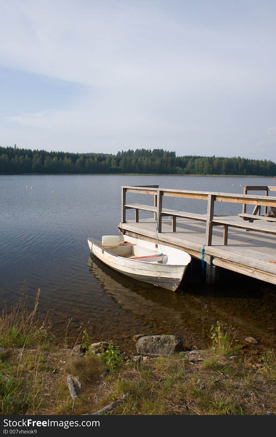 Small moored boat