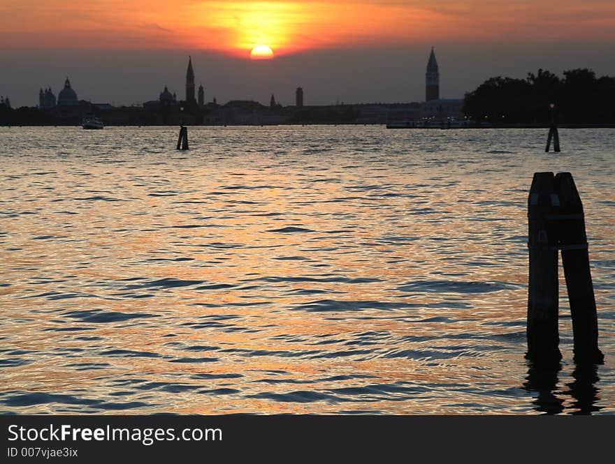 Venice Sunset Panorama