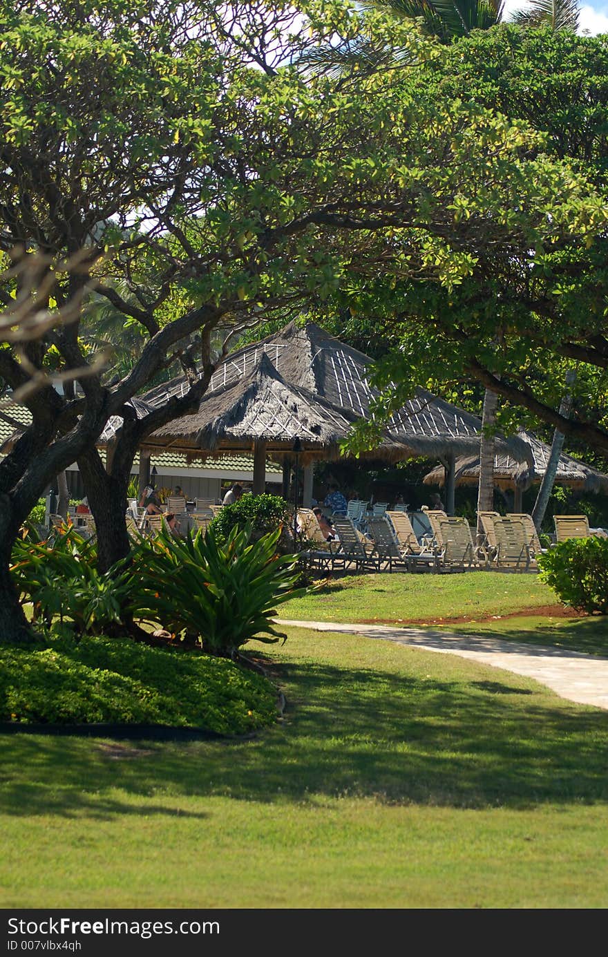 Happy hour on Kauai's resort. Happy hour on Kauai's resort