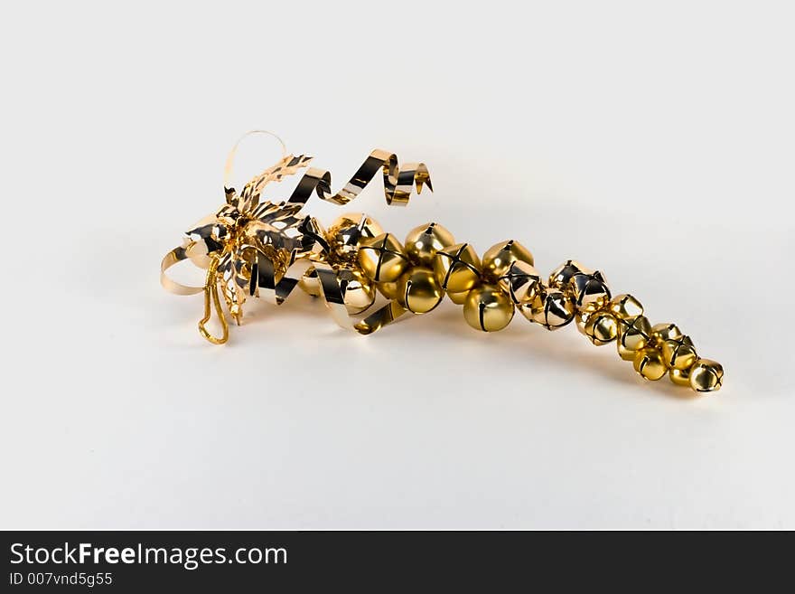 Gilt ornamental Christmas jingle bells