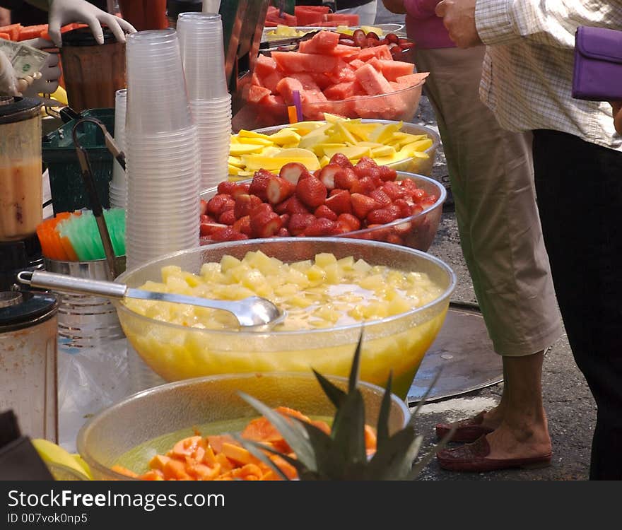 A smoothie stall from NYC street market. A smoothie stall from NYC street market.