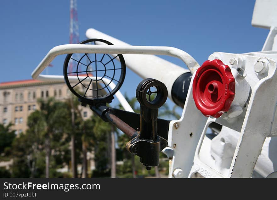 A large cannon targeting a communication station