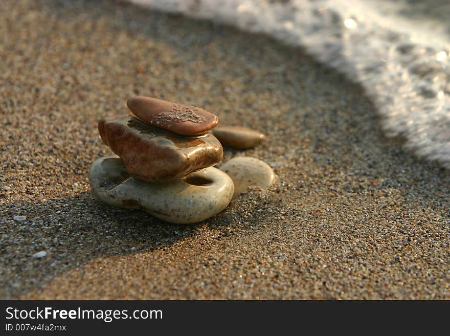 Rock column near sea shore. Rock column near sea shore