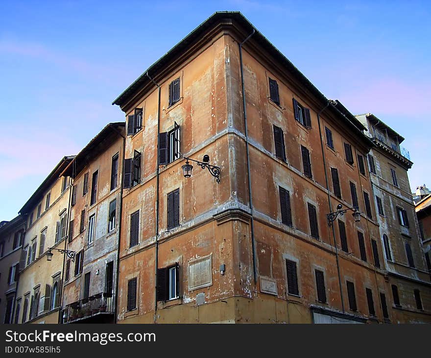 Old houses in the ancient part of Rome near Piazza Navona (Italy). Old houses in the ancient part of Rome near Piazza Navona (Italy)