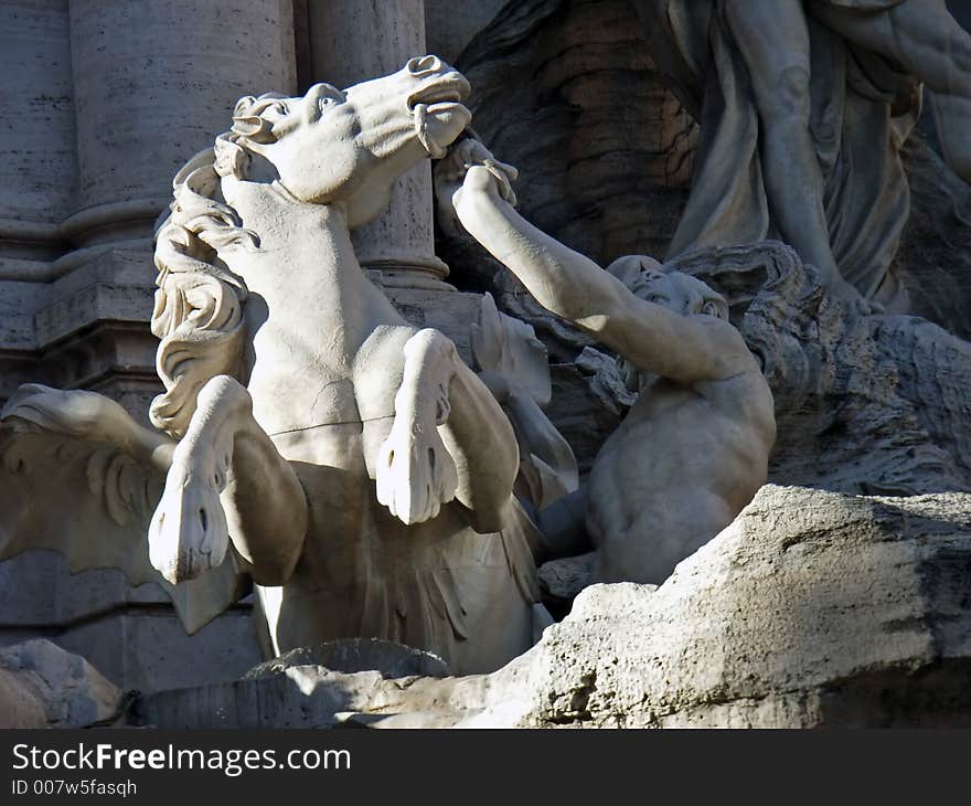 Details from the Trevi Fountain in Rome (Italy). Details from the Trevi Fountain in Rome (Italy)