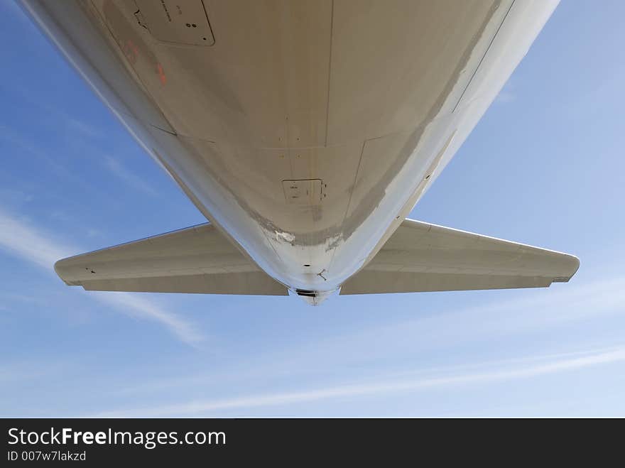 Graphic shot of large tail on Airbus.
shot taken from underneath. Graphic shot of large tail on Airbus.
shot taken from underneath