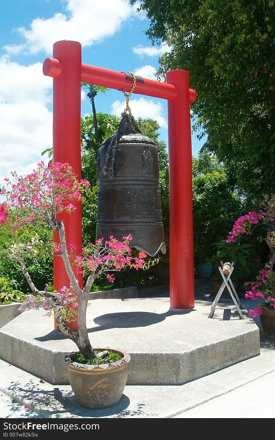 Bell at Chinese temple in Pattaya, Chonburi province, Thailand