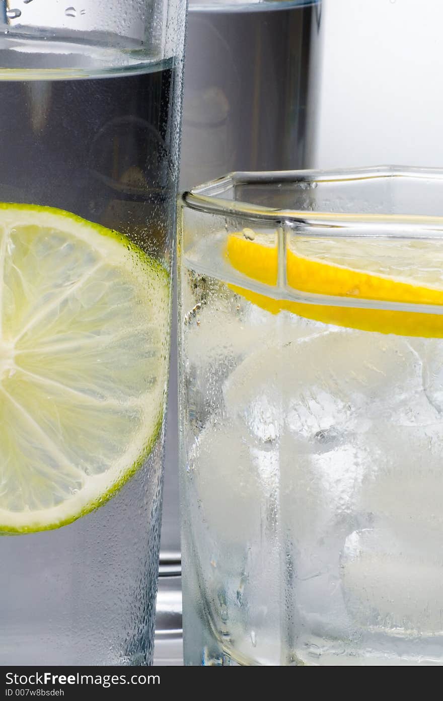 Lemonade or water and lemon and lime. Lemonade or water and lemon and lime