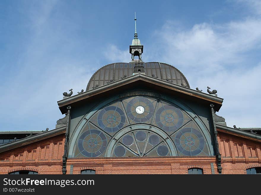 Detail of old fishmarket in Hamburg harbor, Germany