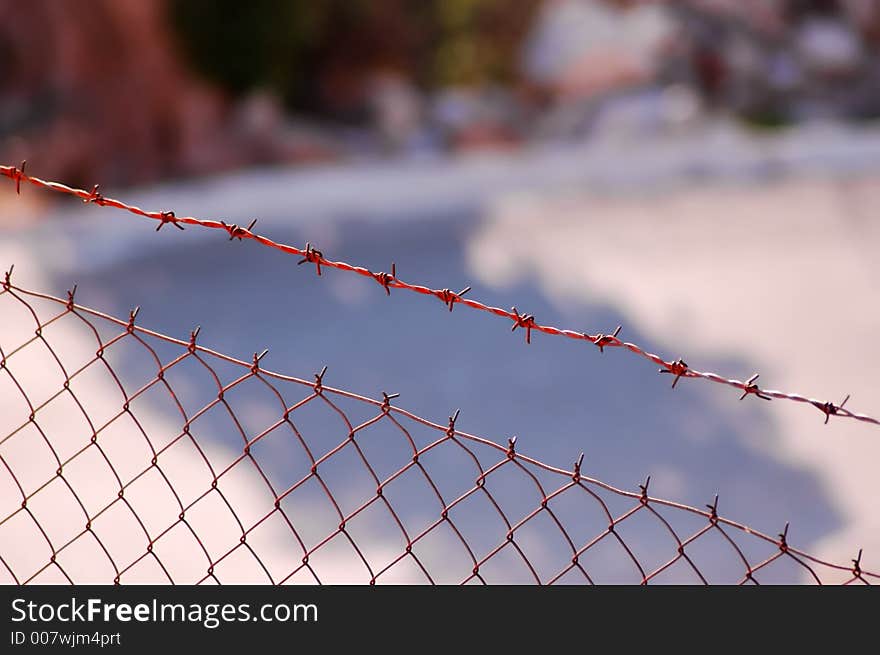 View over the fence to freedom. View over the fence to freedom