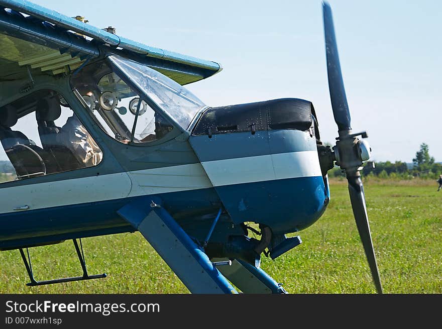 Sport plane in the airshow. Mochishe aerodrome, Novosibirsk. Sport plane in the airshow. Mochishe aerodrome, Novosibirsk