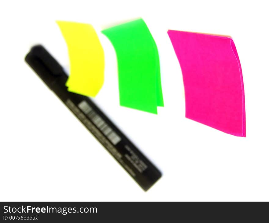 Several post it papers in differet colors. Several post it papers in differet colors