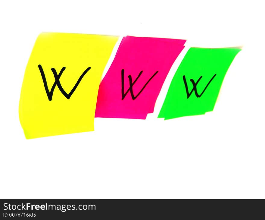 Several post it papers in differet colors. Several post it papers in differet colors