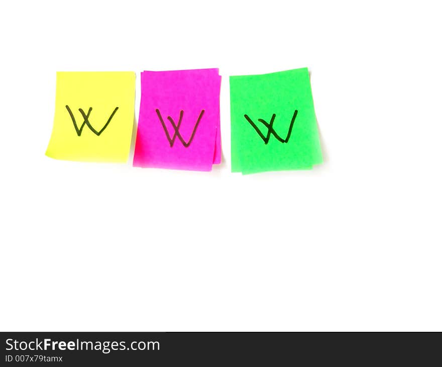 Several post it papers in differet colors. Several post it papers in differet colors