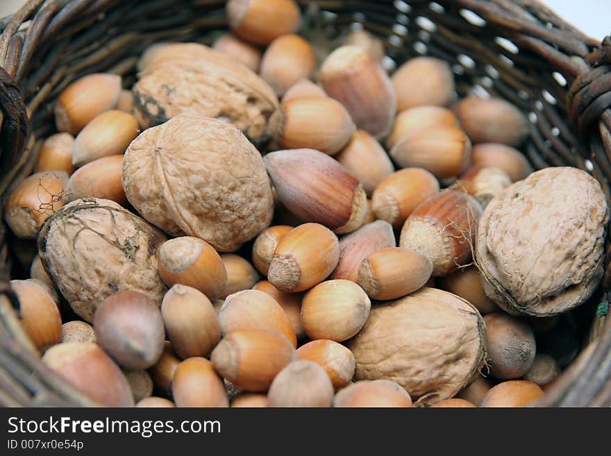 Hazel nuts and walnuts