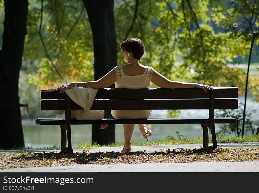 Women sitting in a park. Women sitting in a park