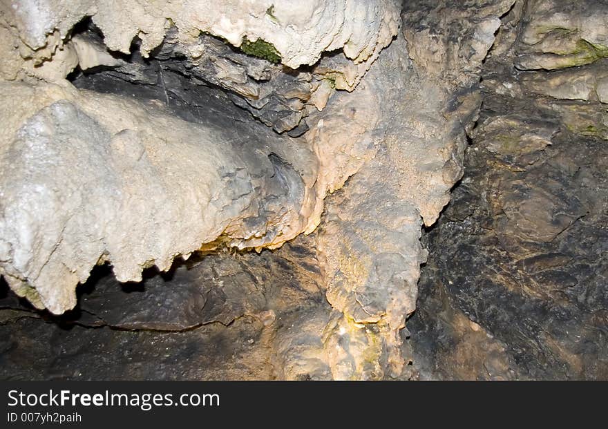 Layers of Calcite in cave. Layers of Calcite in cave.