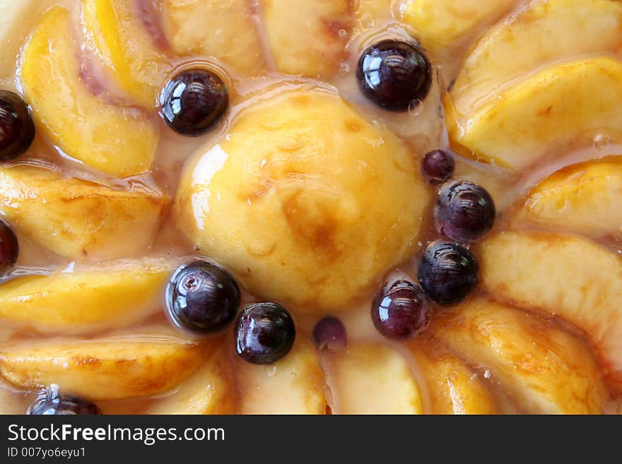 Peach And Grapes Cake