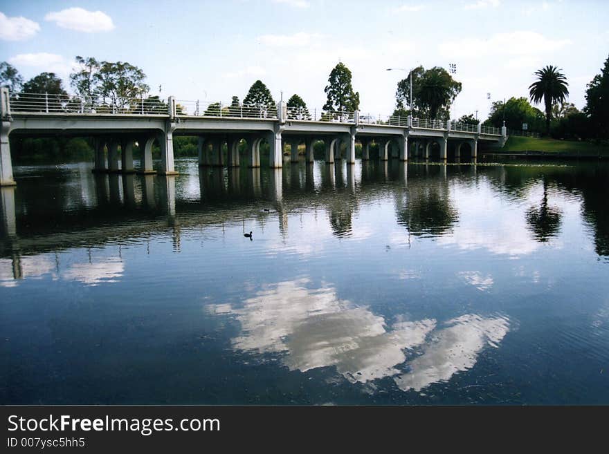 Cloud reflections on Lake Benalla - Victoria, Australia