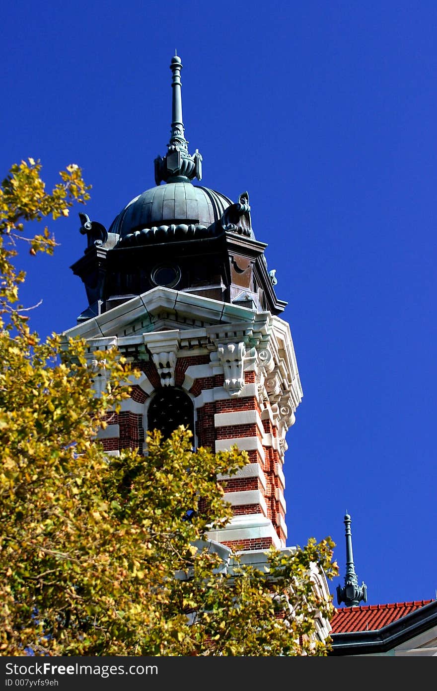 A beautiful roof of building in blue sky. A beautiful roof of building in blue sky.