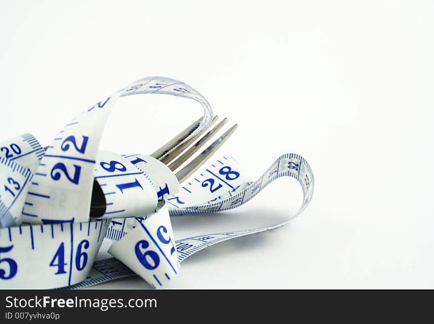 Tape measure on a white background