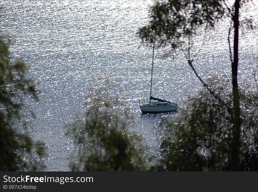 Boat of the coast of Bruny Island. Boat of the coast of Bruny Island