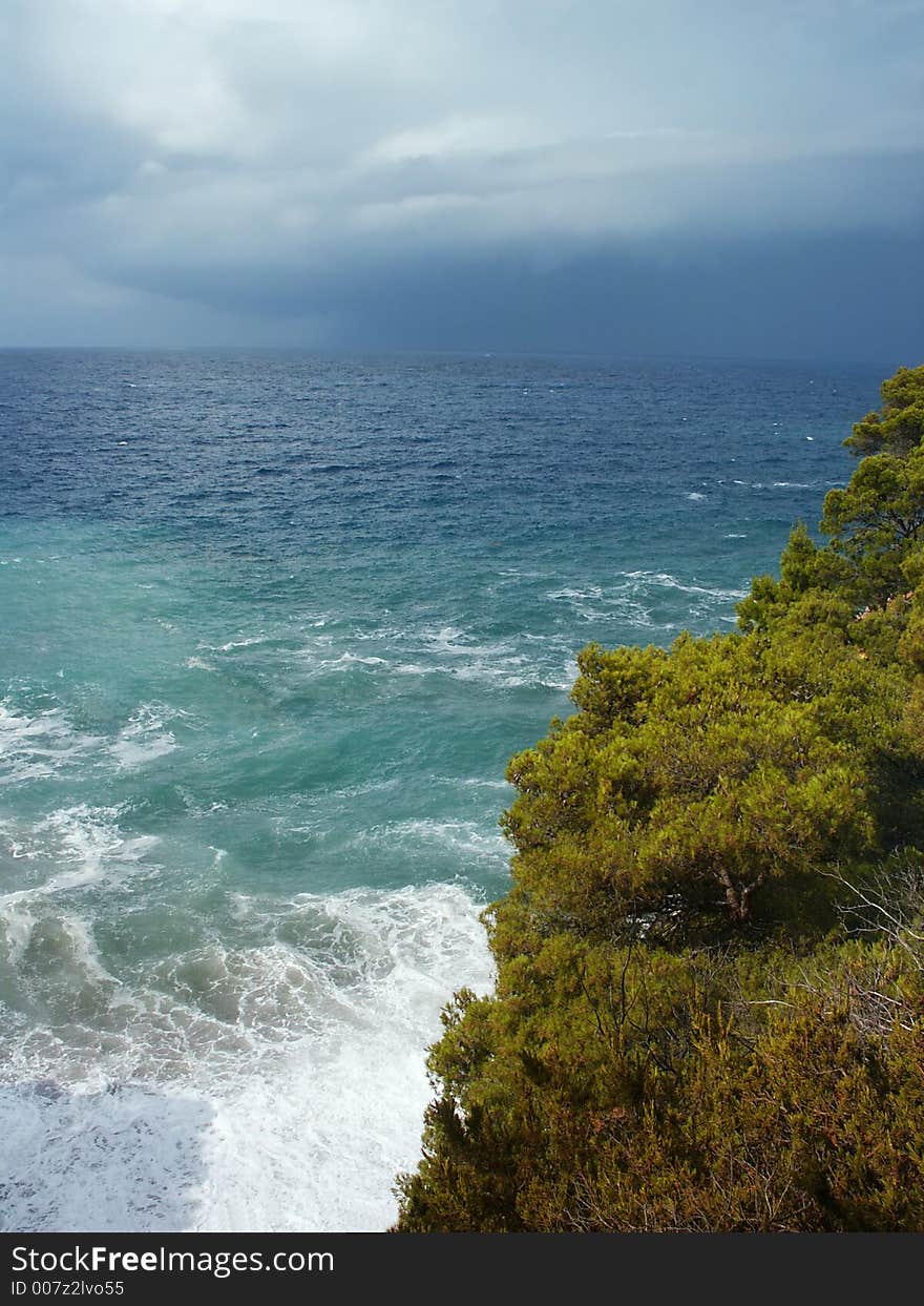 Comming storm in south Adriatic sea, Croatia. Comming storm in south Adriatic sea, Croatia