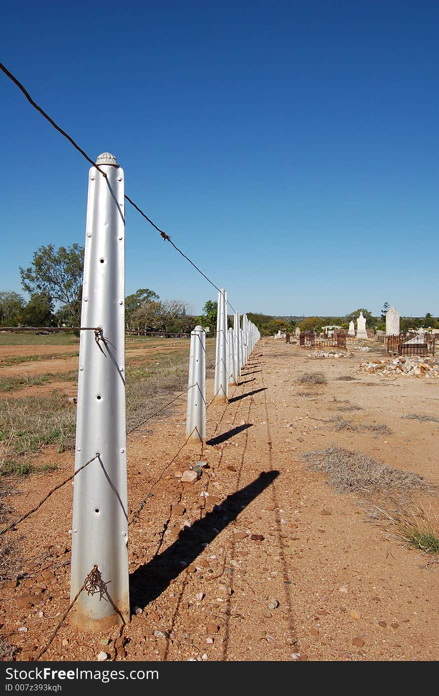 Fence surrounding the Pioneer Cemetery at  Charter Towers. Fence surrounding the Pioneer Cemetery at  Charter Towers.