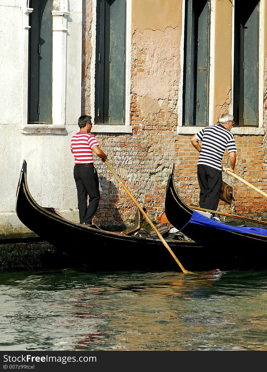 Part of the make-up of Venice are the Gondolas and the Gondaliers. Part of the make-up of Venice are the Gondolas and the Gondaliers.