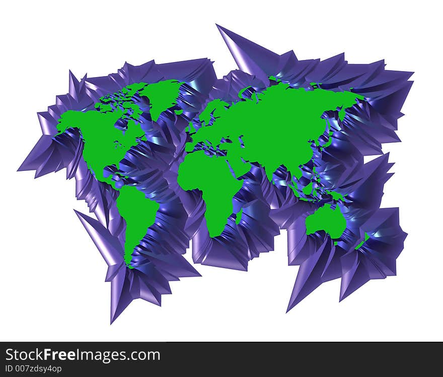 3D Map continent