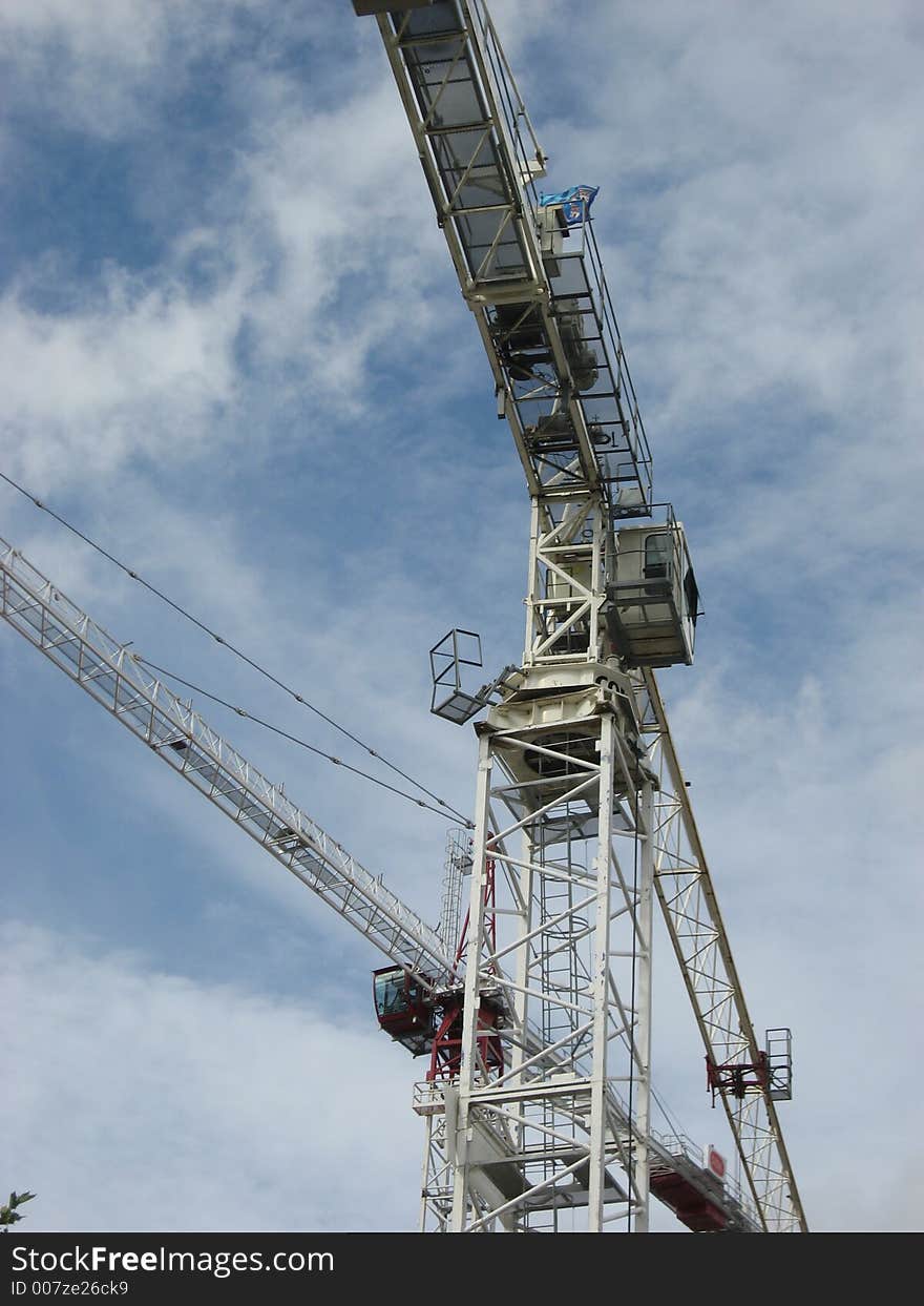 Cranes at a Construction Site. Cranes at a Construction Site