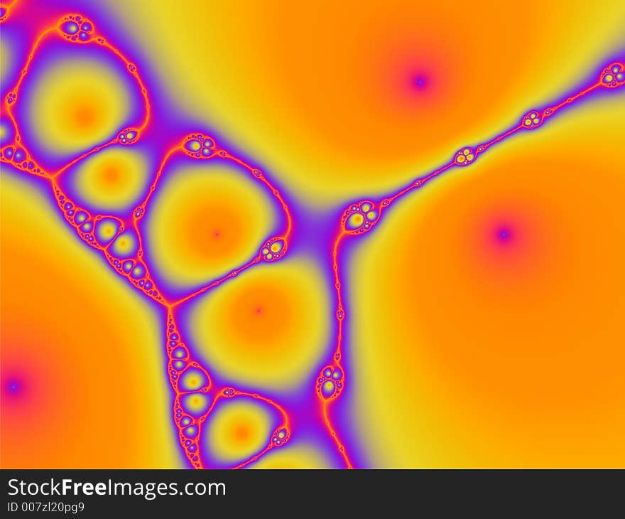 A fractal background of yellow, orange,purple and pink for use in website wallpaper design, presentation, desktop, invitation and brochure backgrounds.