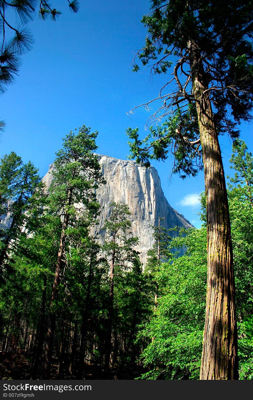 El Capitan is a 3,000 foot vertical rock formation in Yosemite Valley and Yosemite National Park. It is one of the most popular monoliths with rock climbers in the world. El Capitan is a 3,000 foot vertical rock formation in Yosemite Valley and Yosemite National Park. It is one of the most popular monoliths with rock climbers in the world.