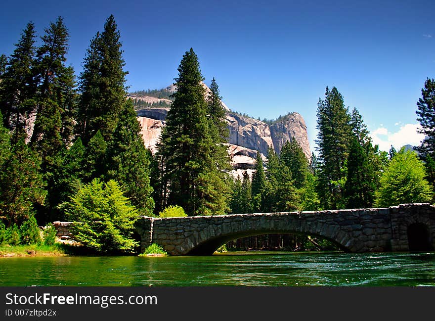 The Yosemite Valley in Yosemite National Park, California. The Yosemite Valley in Yosemite National Park, California