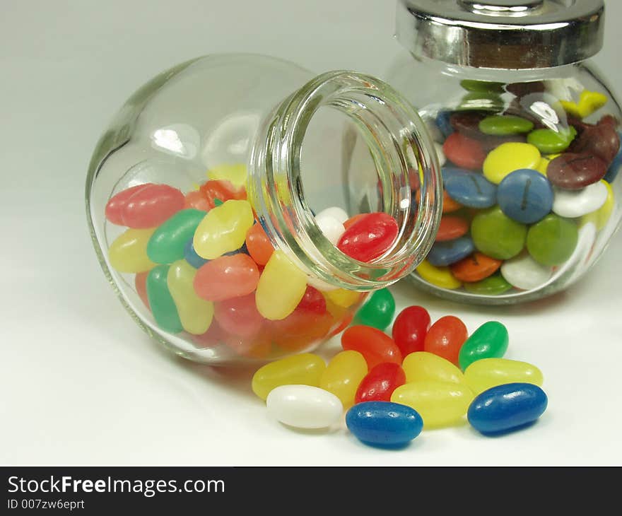 Jelly beans and cristal pot. Jelly beans and cristal pot