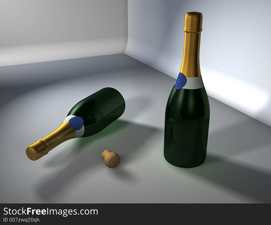 Two bottles of champagne for new year. Two bottles of champagne for new year