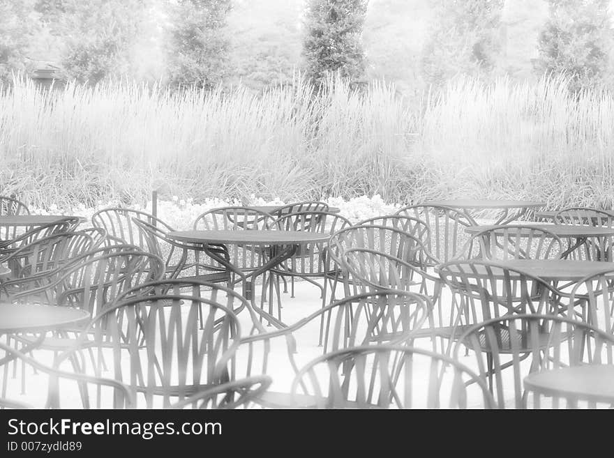 A picture of a ghostly dinning area. A picture of a ghostly dinning area.