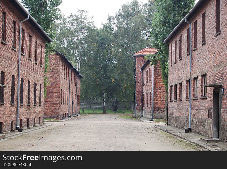 Barracks at  Auschwitz, Oswiecim, Poland.