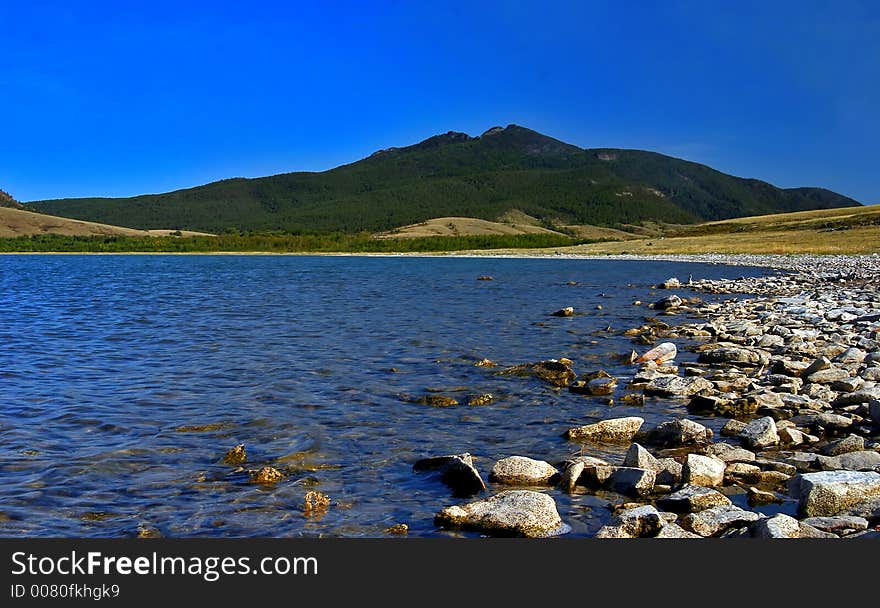 Resort lake in Kazakhstan, Asia