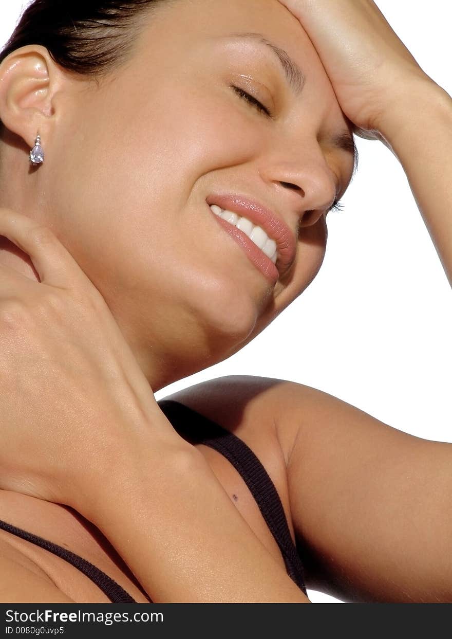 Young beautiful woman portrait close up