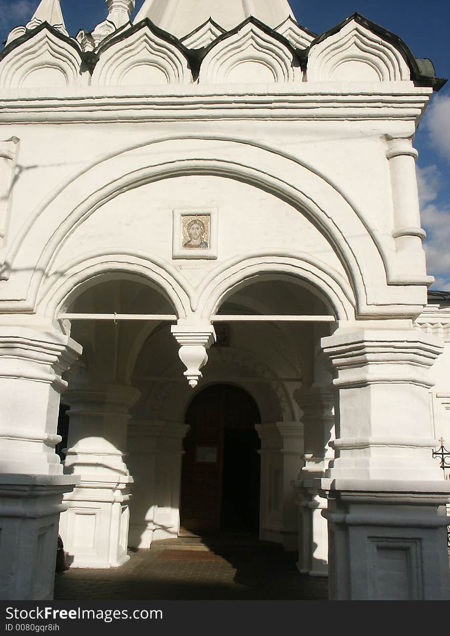 Input in orthodox church in Moscow. Input in orthodox church in Moscow